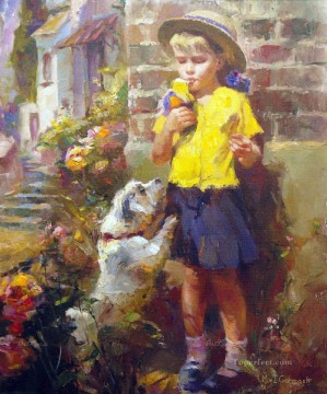 ペットと子供 Painting - 子供犬 MIG 61 ペット子供